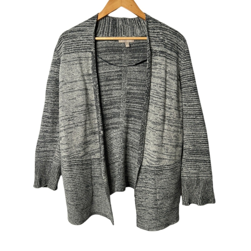 Banana Republic Textured Extra-Fine Merino Wool Open Cardigan M Gray‎ Fall Layer